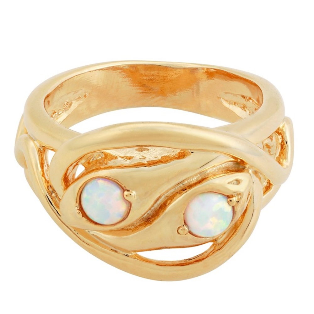 Five And Two Scarlett Gold Opal Ring Sz 5 New